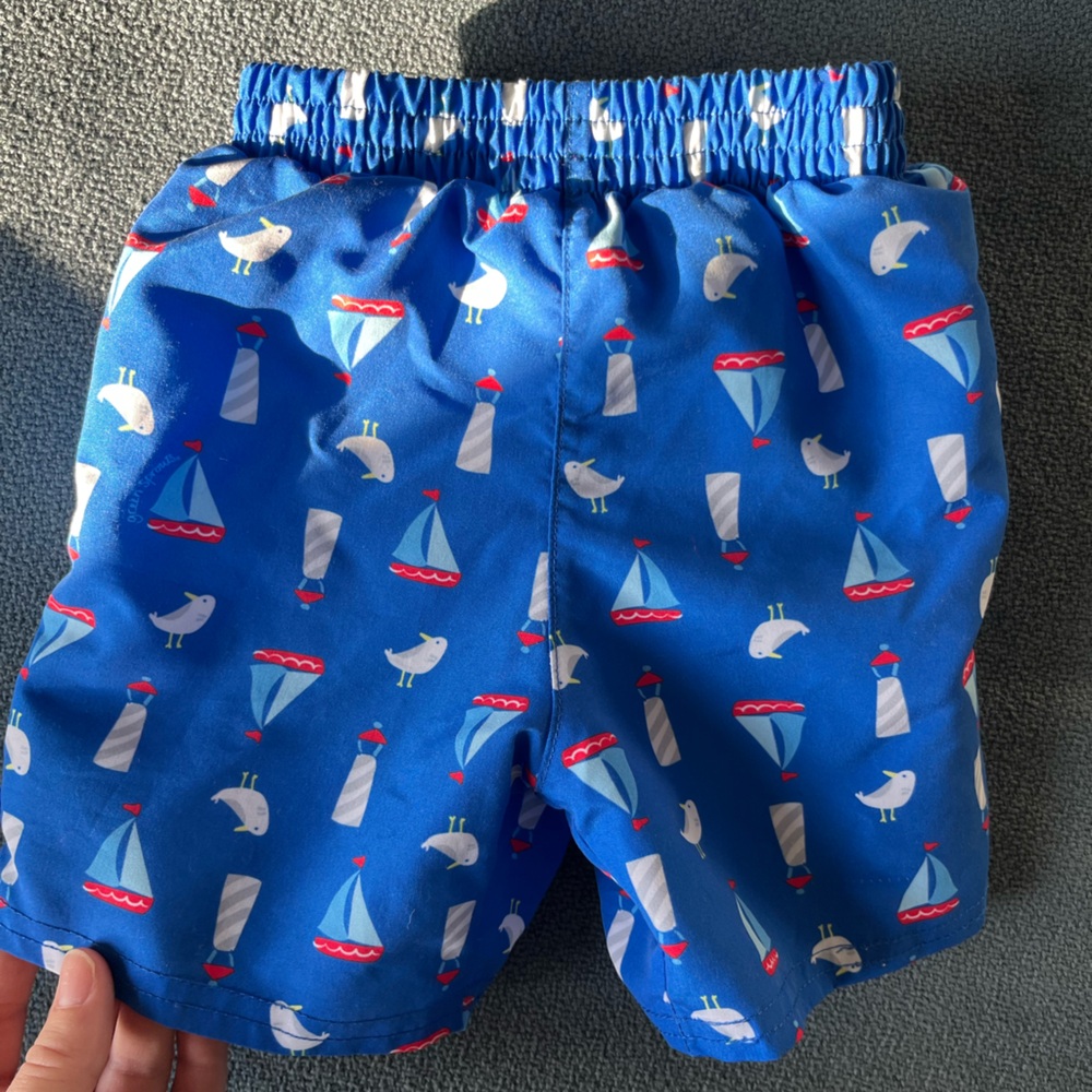 Eco Blue Swimshorts with Nautical Print